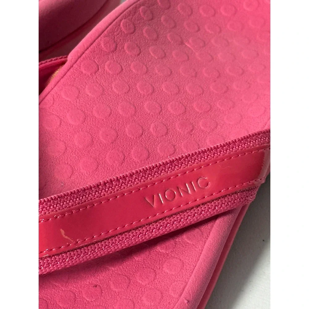 Vionic Tide II Pink Orthotic Flip Flop Sandals Womens 7 Orthaheel Thong TVW1002